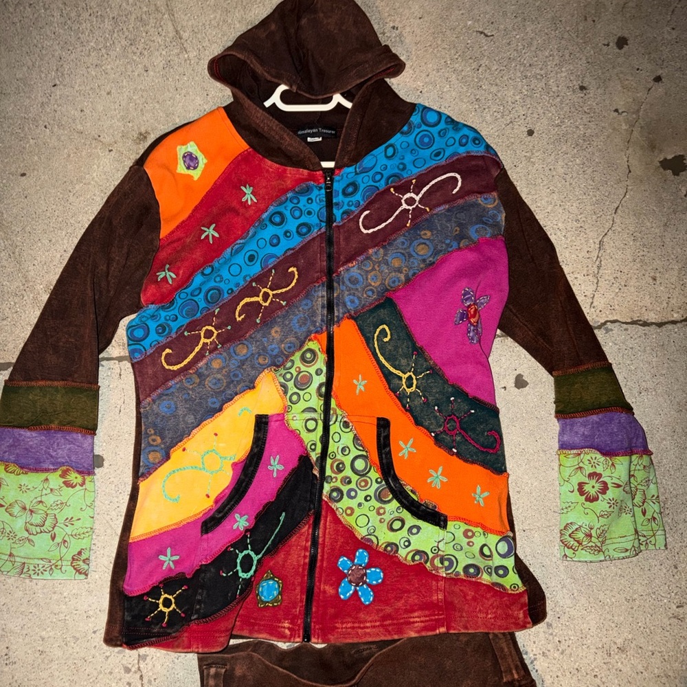 Himalayan Treasure Patchwork Hippie Boho Jacket XXL & Skirt XL SET - Picture 3 of 6